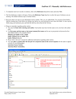 EndNote X7: Manually Add References
