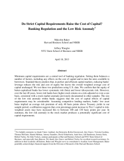 Do Strict Capital Requirements Raise the Cost of Capital? Banking