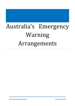 Australia*s Emergency Warning Arrangements - Attorney