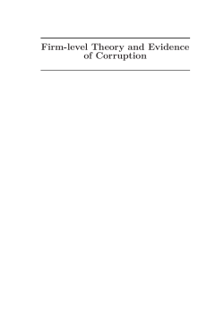 Firm-level Theory and Evidence of Corruption