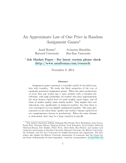 An Approximate Law of One Price in Random Assignment Games