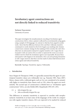 Involuntary agent constructions are not directly linked to