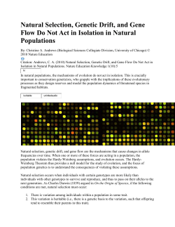 (2010) Natural Selection, Genetic Drift, and Gene Flow Do Not Act in