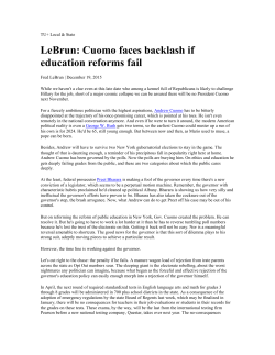 Cuomo Faces Backlash If Ed Reforms Fail