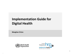 Implementation Guide for Digital Health