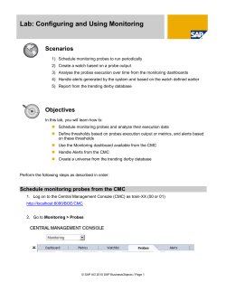 Schedule monitoring probes from the CMC