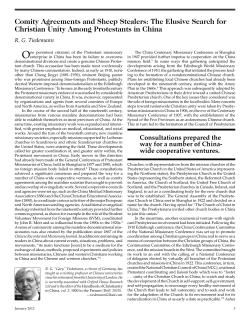 The Elusive Search for Christian Unity Among Protestants in China