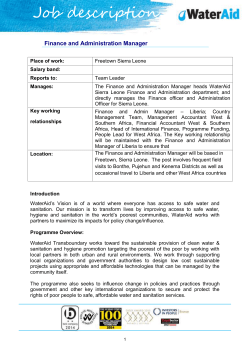 Job description Finance Manager-Transboundary