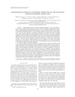 integrated ecological economic modeling of the patuxent river