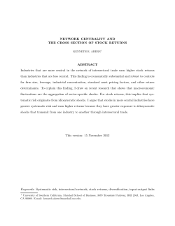 NETWORK CENTRALITY AND THE CROSS SECTION OF STOCK