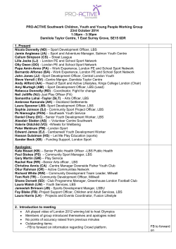 Pro &ndash; Active Strategy Steering Group