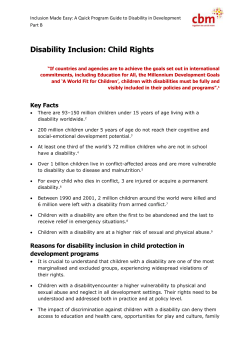 Disability Inclusion: Child Rights