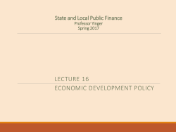State and Local Public Finance Spring 2006, Professor Yinger