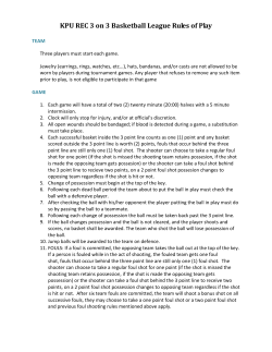 KPU REC 3 on 3 Basketball League Rules of Play