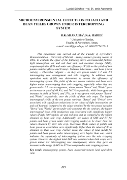 microenvironmental effects on potato and bean yields grown under