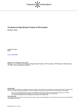 Tilburg University The Maximum Edge Biclique Problem is NP