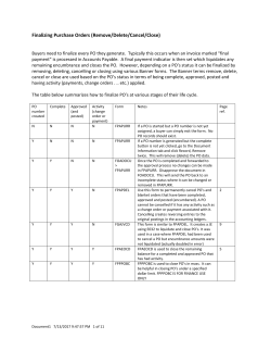 Finalizing Purchase Orders