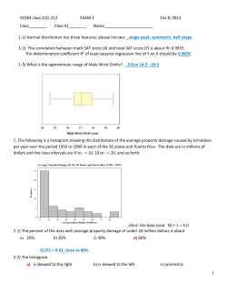 92283 class 210, 212 EXAM 1 Oct 8, 2013 Class________ Class