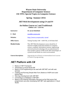 CSC 5991: .Net Web Developemnt using C# and F