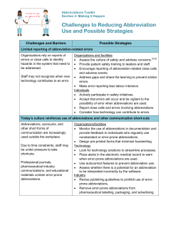 Challenges to Reducing Abbreviation Use and Possible Strategies