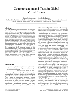 Communication and Trust in Global Virtual Teams