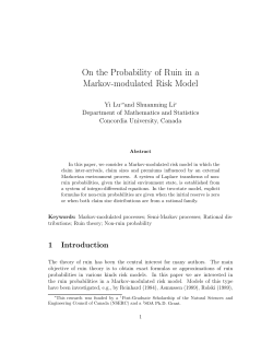 On the Probability of Ruin in a Markov