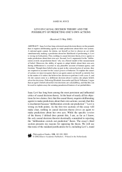 Levi on Causal Decision Theory and the Possibility of Predicting