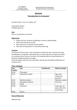 Introduction to Inclusion - IFM-SEI