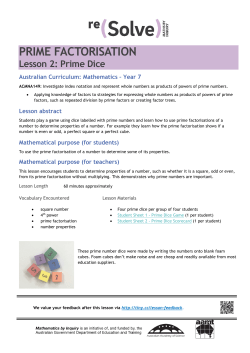 prime factorisation