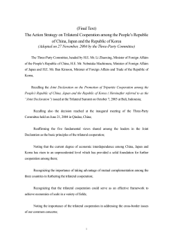 The Action Strategy on Trilateral Cooperation among the People`s