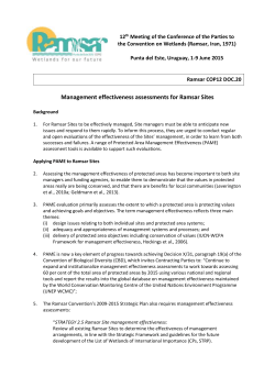 Management effectiveness assessments for Ramsar Sites