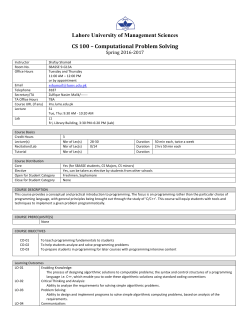 Computational Problem Solving