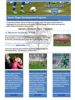 Jr. Mariners Academy 7-11yrs Soccer Player Development