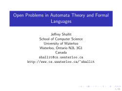 Open Problems in Automata Theory and Formal Languages