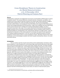 Cross-Disciplinary Theory in Construction of a World