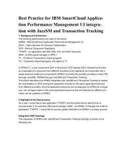 Best Practice for the APMUI integration with JazzSM and