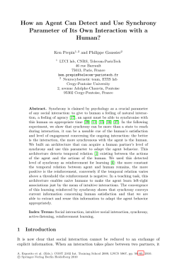 How an Agent Can Detect and Use Synchrony Parameter of
