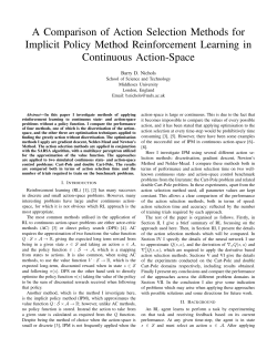 A Comparison of Action Selection Methods for Implicit Policy Method