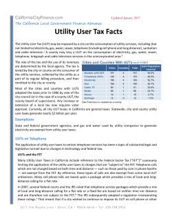 Utility User Tax Facts - The California Local Government Finance