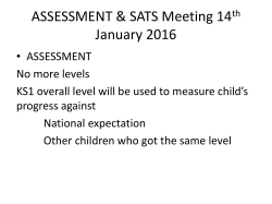 SATS Meeting - Clifton Primary School