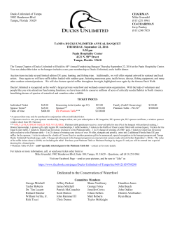 DU 2016 Tampa Invitation - DUCKS UNLIMITED OF TAMPA