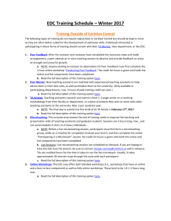 EDC Training Schedule