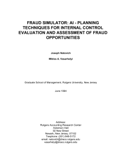 fraud simulator: ai - planning techniques for internal control