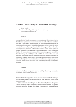 Rational Choice Theory in Comparative Sociology