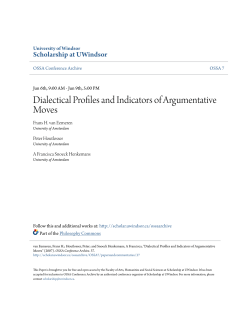 Dialectical Profiles and Indicators of Argumentative Moves