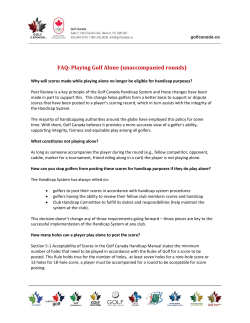 FAQ: Playing Golf Alone (unaccompanied rounds)