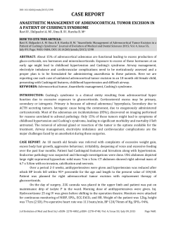 anaesthetic management of adrenocortical tumor excision in a