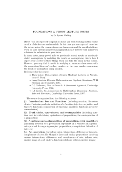 Foundations and Proof: Lectures