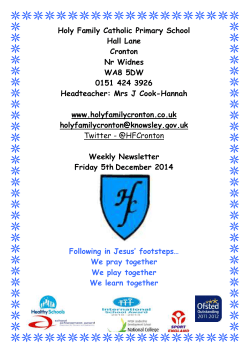 5th December 2014 - Holy Family Cronton Primary School