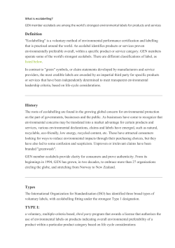 "Ecolabelling" is a voluntary method of environmental performance